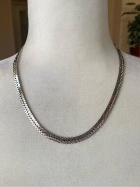 Unique Textured Sterling .925 Herringbone Chain Necklace Unisex 1.1 oz/31.1845 g